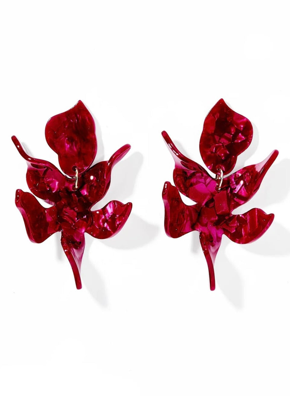 Flora Statement Earrings - Pinot Noir