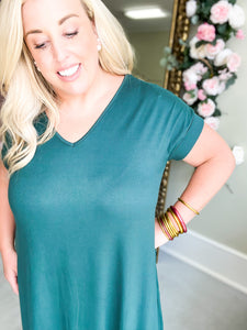 Everyday T-Shirt Maxi Dress - Hunter Green