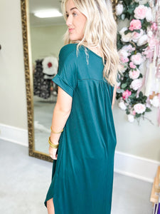 Everyday T-Shirt Maxi Dress - Hunter Green