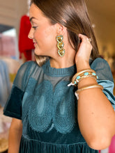 Load image into Gallery viewer, Teal The Show Velvet Dress