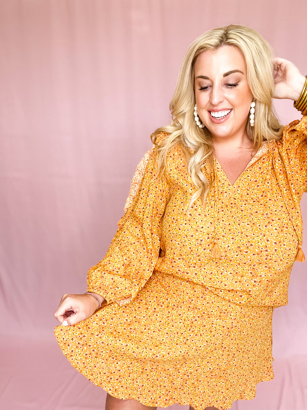 Ditzy Floral Ruffle Sleeve Top