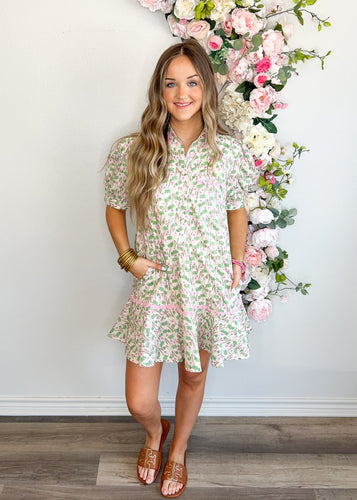 Mixing Greens Dress