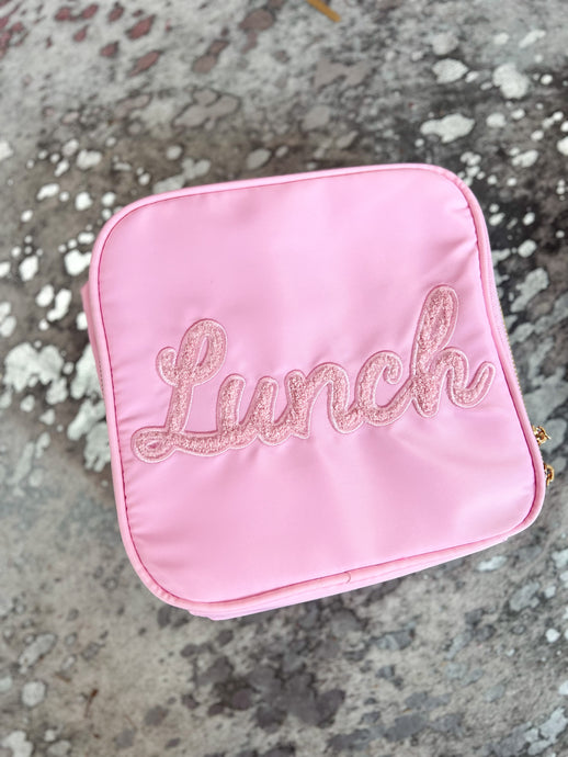 Pink Cursive Lunch Bag