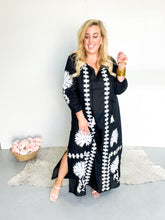 Load image into Gallery viewer, Tiffany Black / White Caftan Dress
