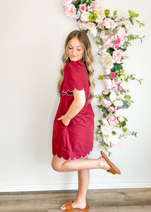 Gig 'Em Girl Scalloped Dress