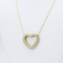 Load image into Gallery viewer, Heart Outline Gold Necklace