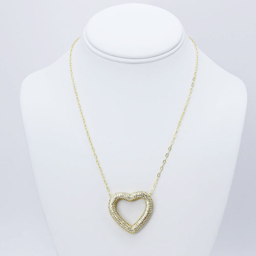 Heart Outline Gold Necklace