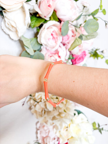 Orange Bamboo Bracelet