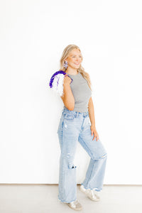 Flora Statement Earrings - Purple Frost