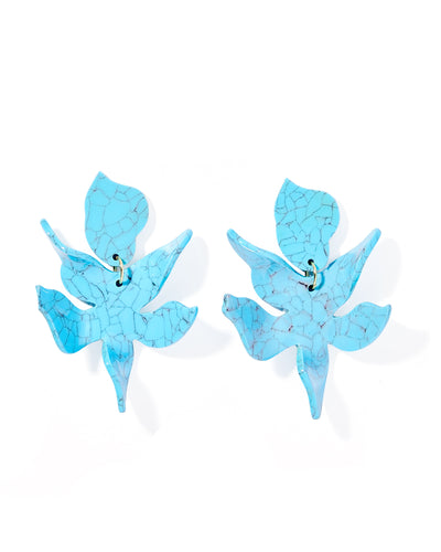Flora Statement Earrings - Turquoise