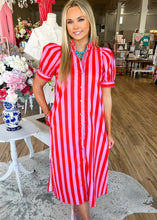 Load image into Gallery viewer, Cherry Lane Stripe Maxi Dress - Sheality