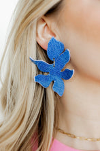Load image into Gallery viewer, Flora Statement Earrings - Denim