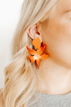 Load image into Gallery viewer, Flora Statement Earrings - Metallic Orange