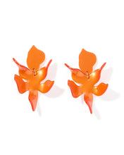 Load image into Gallery viewer, Flora Statement Earrings - Metallic Orange