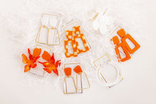 Load image into Gallery viewer, Flora Statement Earrings - Metallic Orange