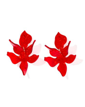 Load image into Gallery viewer, Flora Statement Earrings - Pearlized Red