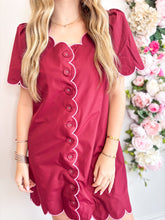 Load image into Gallery viewer, Gig 'Em Girl Scalloped Dress - Sheality