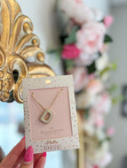 Gold Crystal Balloon Initial Necklace - Sheality