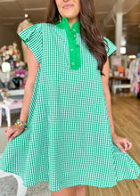 Load image into Gallery viewer, Green and Gingham Dress - Sheality