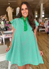 Load image into Gallery viewer, Green and Gingham Dress - Sheality