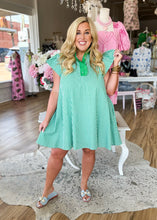 Load image into Gallery viewer, Green and Gingham Dress - Sheality