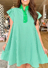 Load image into Gallery viewer, Green and Gingham Dress - Sheality