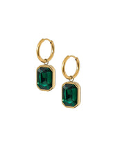 Load image into Gallery viewer, Huggie Charm Earrings - Diana Green