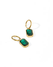 Load image into Gallery viewer, Huggie Charm Earrings - Diana Green