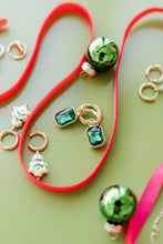 Load image into Gallery viewer, Huggie Charm Earrings - Diana Green