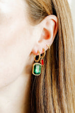 Load image into Gallery viewer, Huggie Charm Earrings - Diana Green