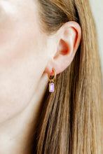 Load image into Gallery viewer, Huggie Charm Earrings - Edith Lavender Gold