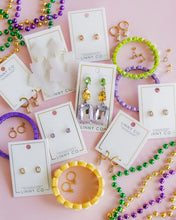 Load image into Gallery viewer, Huggie Charm Earrings - Edith Lavender Gold - Sheality