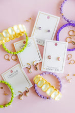 Load image into Gallery viewer, Huggie Charm Earrings - Edith Lavender Gold