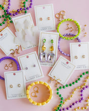 Load image into Gallery viewer, Huggie Charm Earrings - Edith Lavender Gold