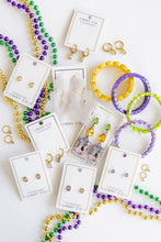 Load image into Gallery viewer, Huggie Charm Earrings - Edith Lavender Gold