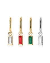 Load image into Gallery viewer, Huggie Charm Earrings - Edith Red Gold