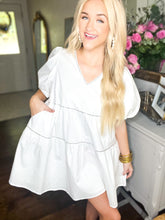 Load image into Gallery viewer, White Firework Back Dress