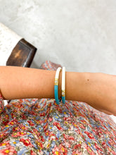 Load image into Gallery viewer, BuDha Girl Turquoise/Ivory Yin &amp; Yang All Weather Bangles
