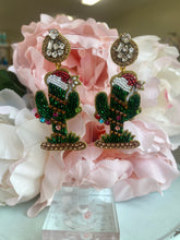 Load image into Gallery viewer, Christmas Cactus Earrings