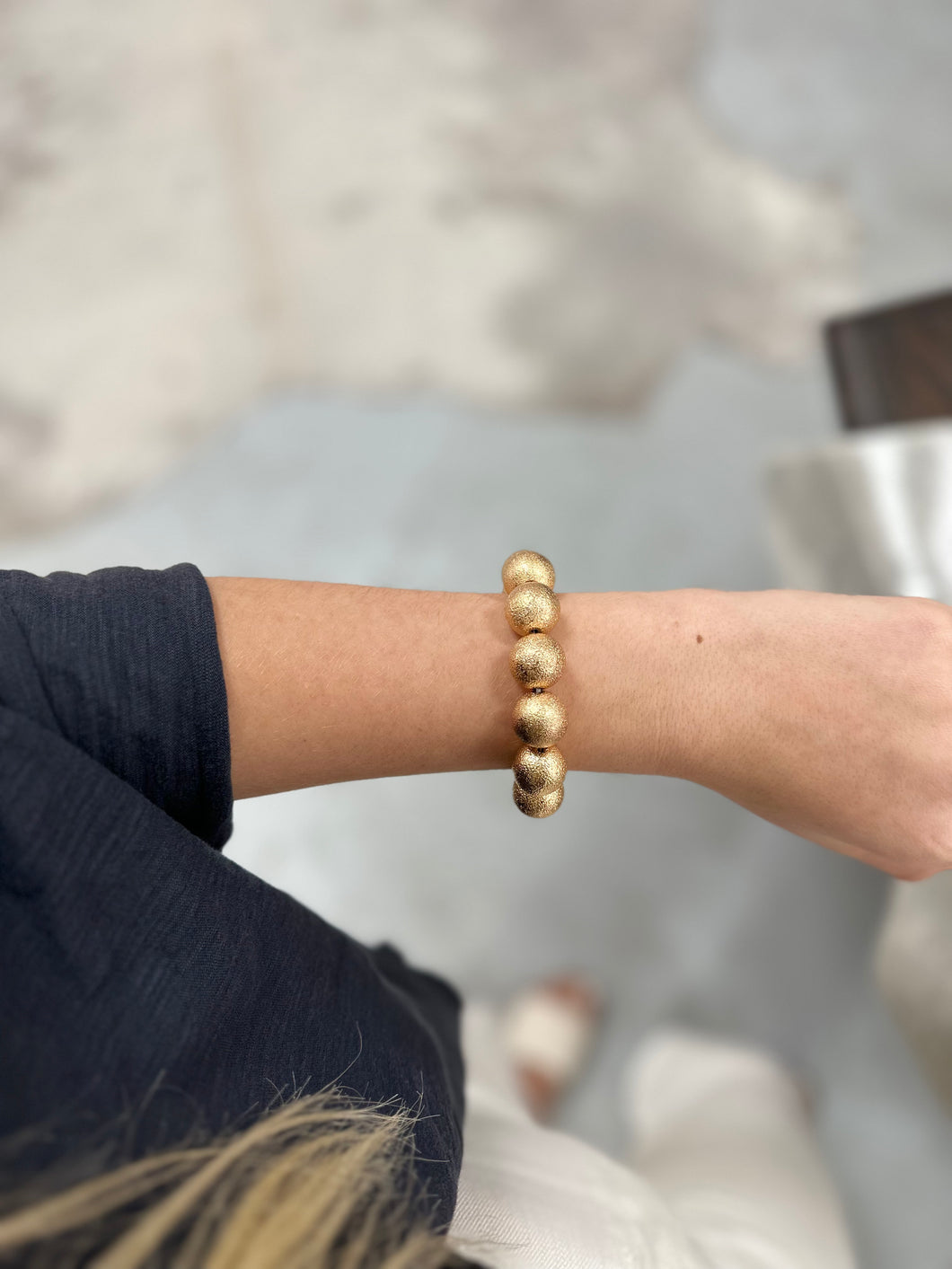 Textured Gold Matte Bracelet
