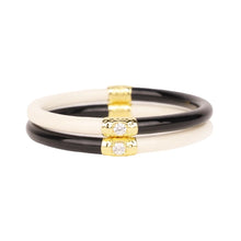 Load image into Gallery viewer, BuDha Girl Black/Ivory Yin &amp; Yang All Weather Bangles