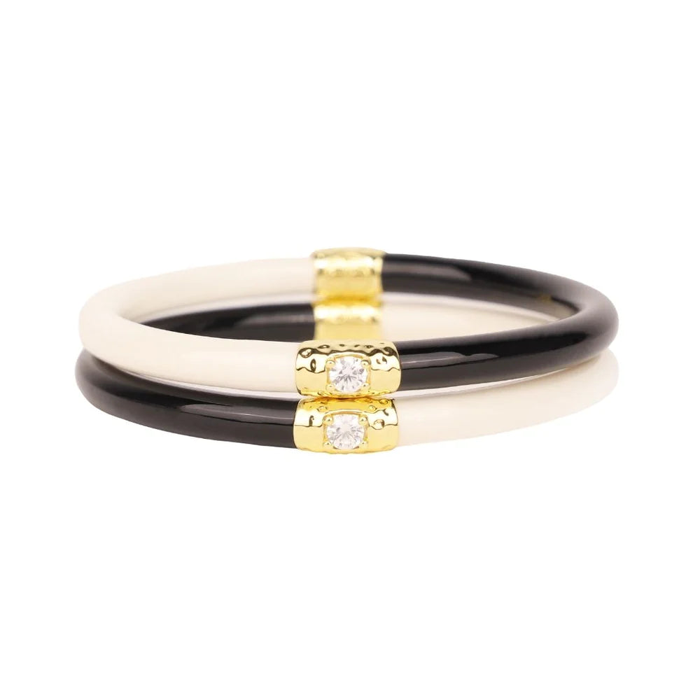BuDha Girl Black/Ivory Yin & Yang All Weather Bangles