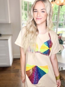 Rainbow Burst Bikini Coverup Dress