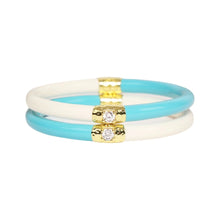 Load image into Gallery viewer, BuDha Girl Turquoise/Ivory Yin &amp; Yang All Weather Bangles