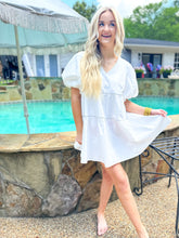 Load image into Gallery viewer, White Firework Back Dress