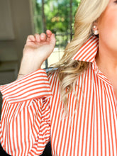 Load image into Gallery viewer, Paint It Orange Maxi Shirt Dress