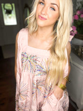 Load image into Gallery viewer, Light Pink Firework Tank Tie Dress