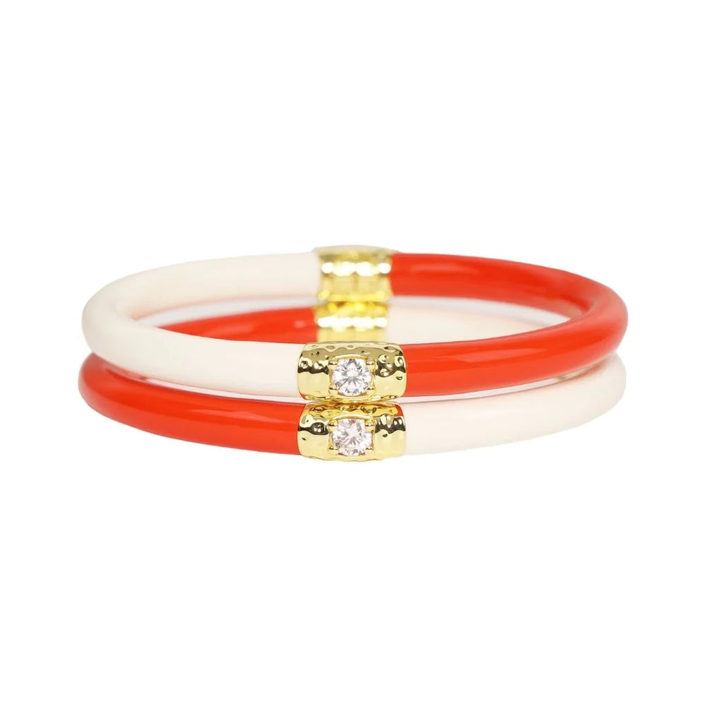 Yin & Yang - BuDha Girl Coral/Ivory - All Weather Bangles