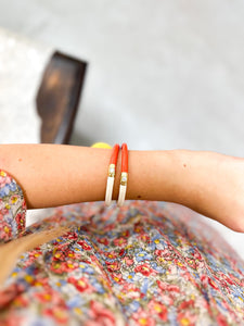 Yin & Yang - BuDha Girl Coral/Ivory - All Weather Bangles