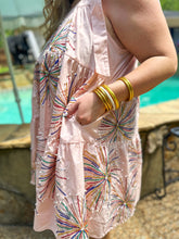 Load image into Gallery viewer, Light Pink Firework Tank Tie Dress